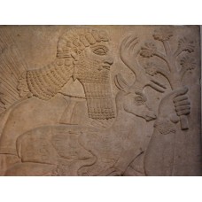 Stela, solar disc on the wrist of the protective spirit